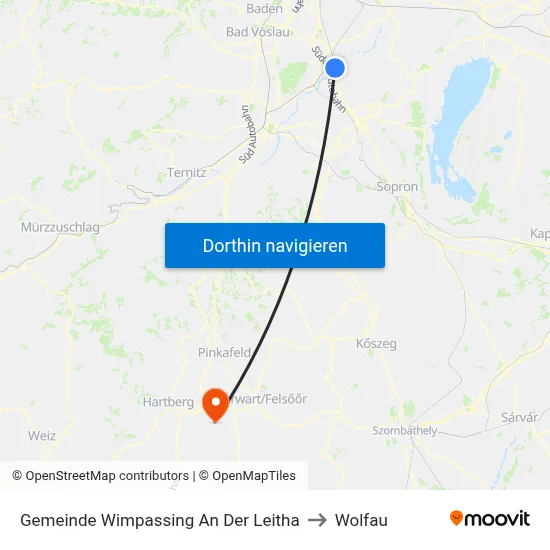Gemeinde Wimpassing An Der Leitha to Wolfau map
