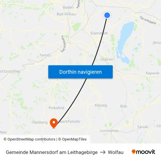 Gemeinde Mannersdorf am Leithagebirge to Wolfau map