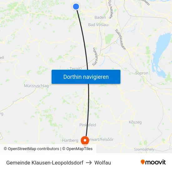 Gemeinde Klausen-Leopoldsdorf to Wolfau map