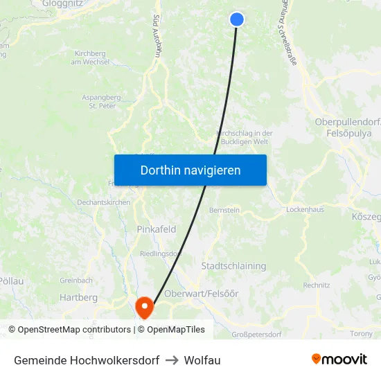 Gemeinde Hochwolkersdorf to Wolfau map