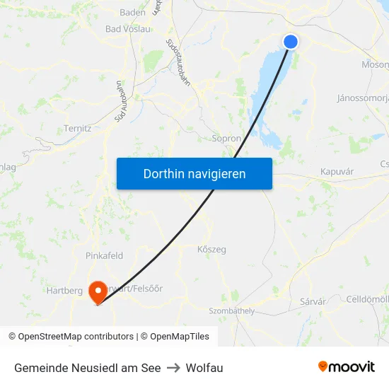 Gemeinde Neusiedl am See to Wolfau map
