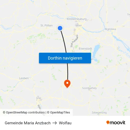 Gemeinde Maria Anzbach to Wolfau map