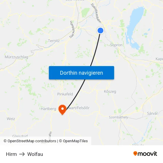 Hirm to Wolfau map