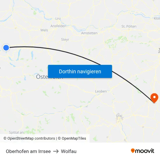 Oberhofen am Irrsee to Wolfau map