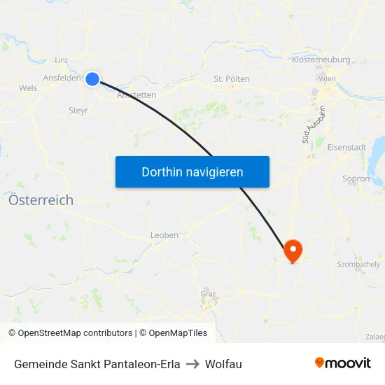 Gemeinde Sankt Pantaleon-Erla to Wolfau map
