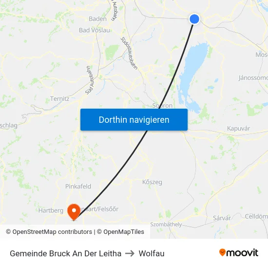 Gemeinde Bruck An Der Leitha to Wolfau map