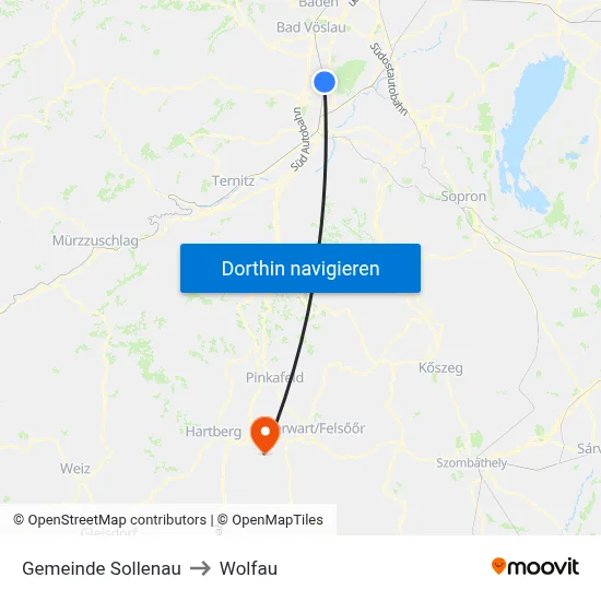Gemeinde Sollenau to Wolfau map