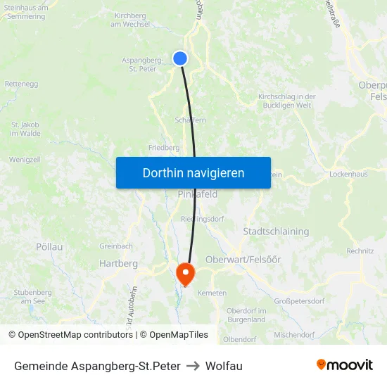 Gemeinde Aspangberg-St.Peter to Wolfau map