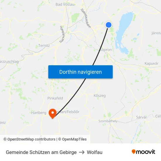 Gemeinde Schützen am Gebirge to Wolfau map