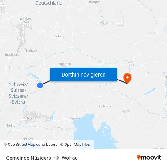 Gemeinde Nüziders to Wolfau map