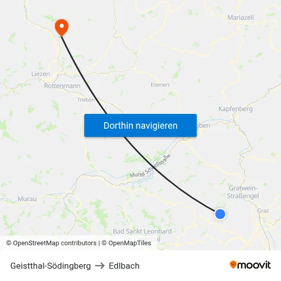 Geistthal-Södingberg to Edlbach map