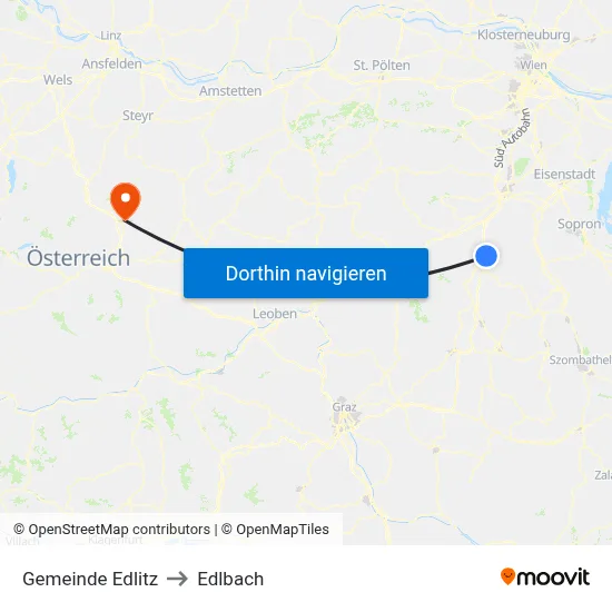 Gemeinde Edlitz to Edlbach map