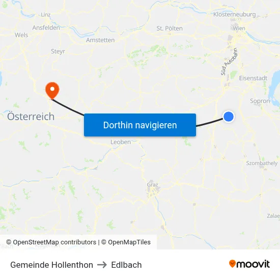 Gemeinde Hollenthon to Edlbach map