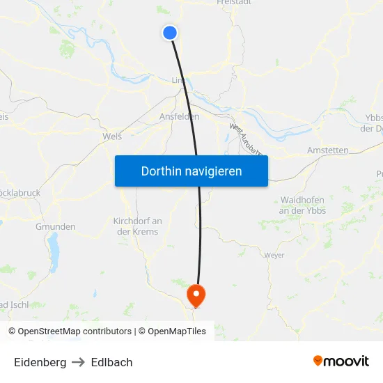 Eidenberg to Edlbach map