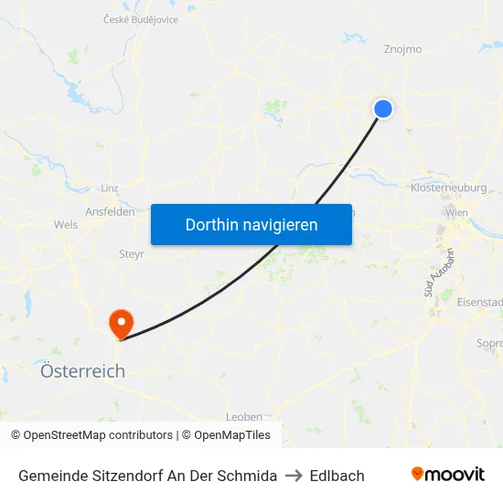Gemeinde Sitzendorf An Der Schmida to Edlbach map