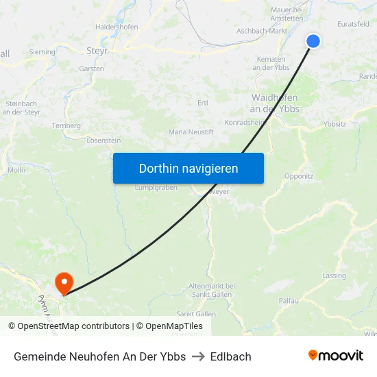 Gemeinde Neuhofen An Der Ybbs to Edlbach map