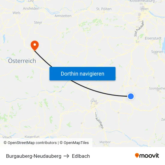 Burgauberg-Neudauberg to Edlbach map