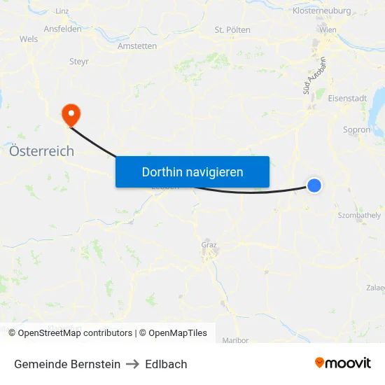 Gemeinde Bernstein to Edlbach map