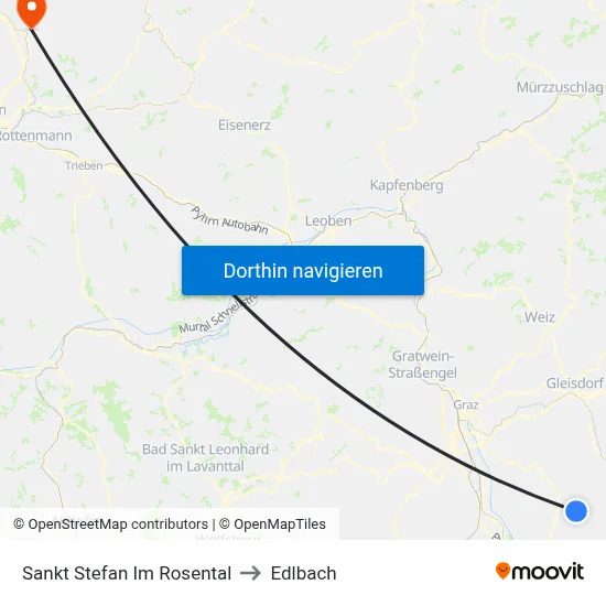 Sankt Stefan Im Rosental to Edlbach map