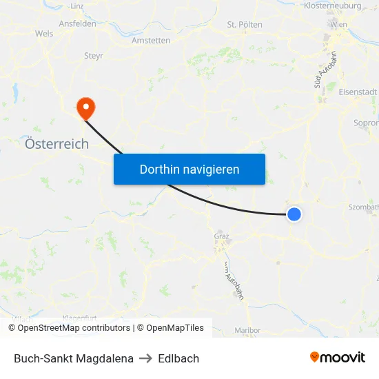 Buch-Sankt Magdalena to Edlbach map