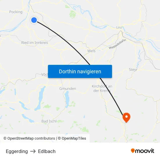 Eggerding to Edlbach map