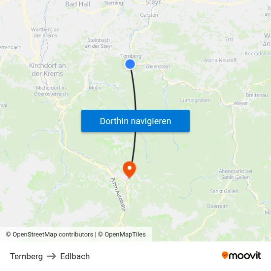 Ternberg to Edlbach map