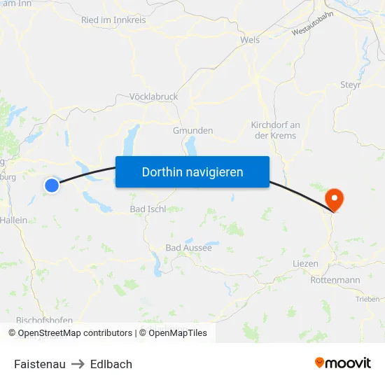 Faistenau to Edlbach map