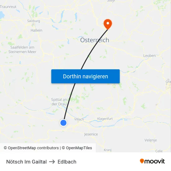 Nötsch Im Gailtal to Edlbach map