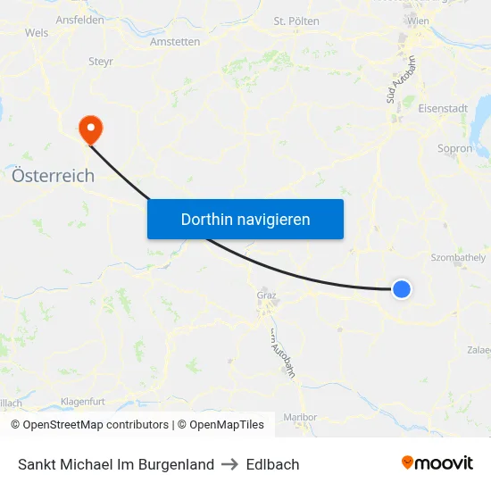 Sankt Michael Im Burgenland to Edlbach map