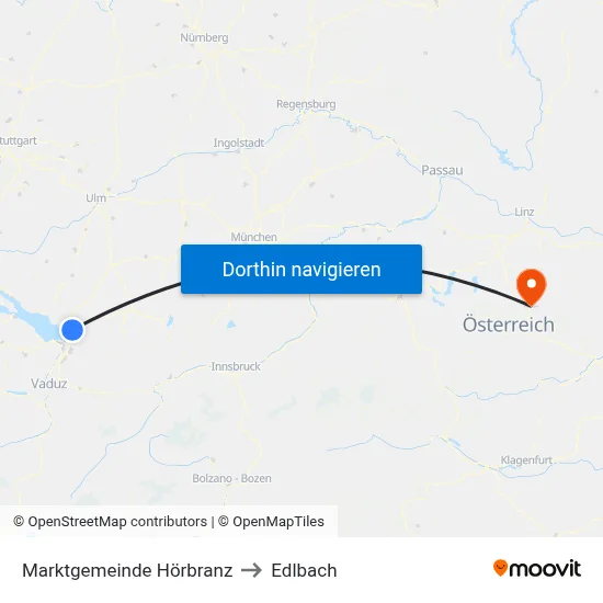 Marktgemeinde Hörbranz to Edlbach map