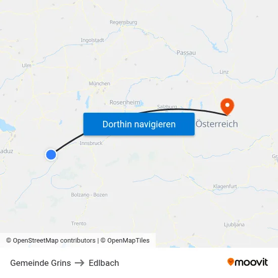 Gemeinde Grins to Edlbach map