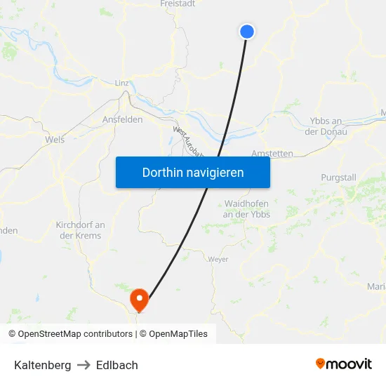 Kaltenberg to Edlbach map