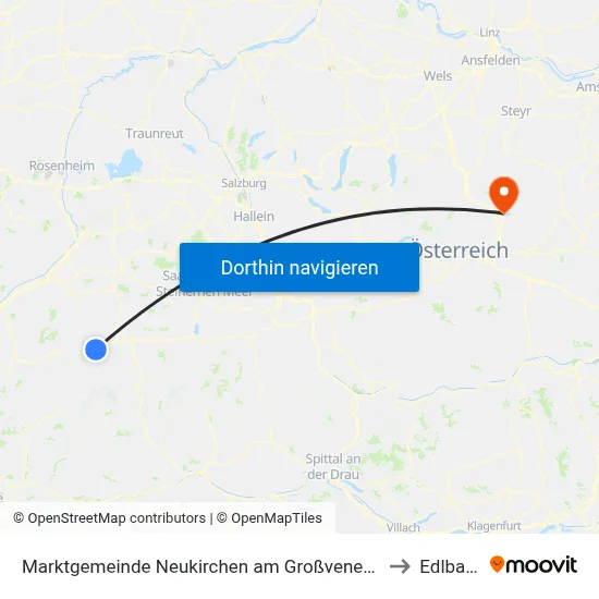 Marktgemeinde Neukirchen am Großvenediger to Edlbach map