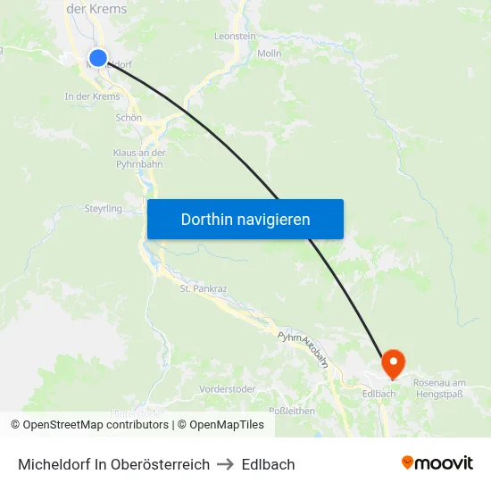 Micheldorf In Oberösterreich to Edlbach map