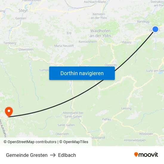 Gemeinde Gresten to Edlbach map
