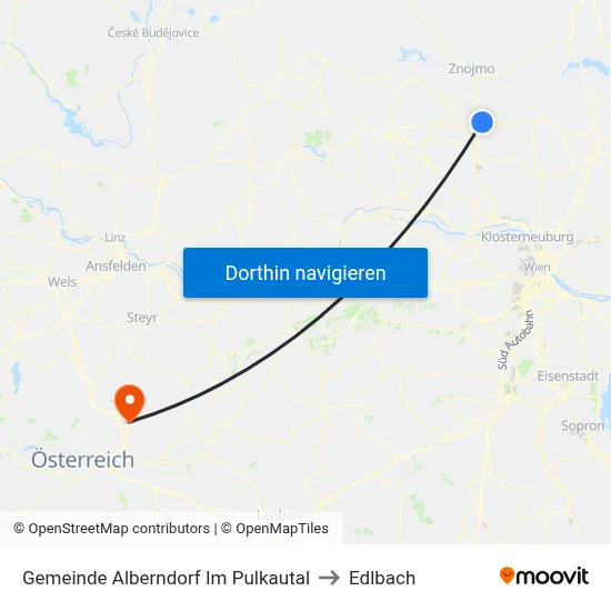 Gemeinde Alberndorf Im Pulkautal to Edlbach map