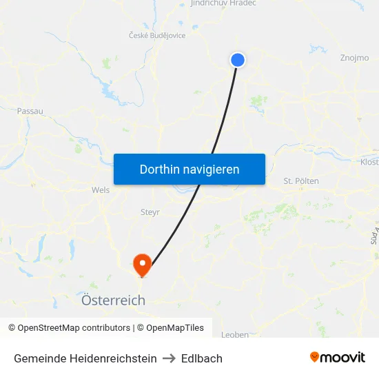 Gemeinde Heidenreichstein to Edlbach map