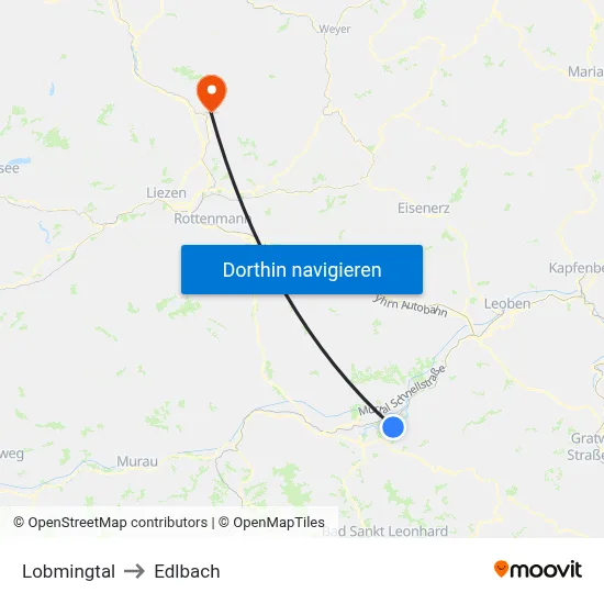 Lobmingtal to Edlbach map