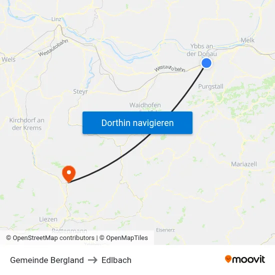 Gemeinde Bergland to Edlbach map