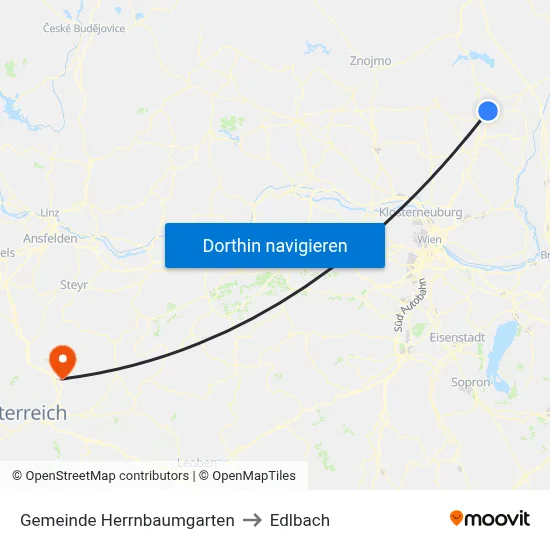 Gemeinde Herrnbaumgarten to Edlbach map