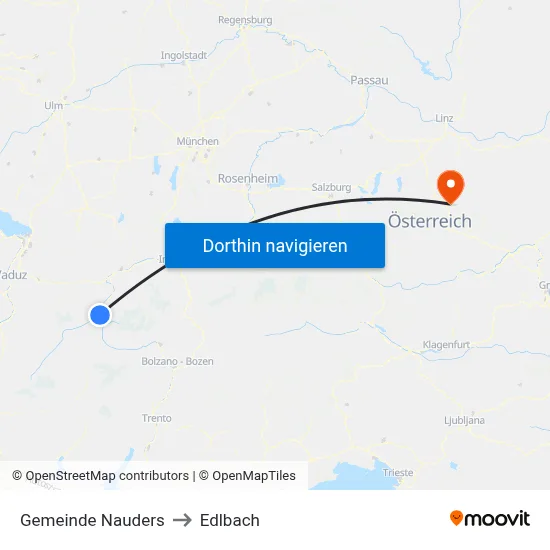 Gemeinde Nauders to Edlbach map