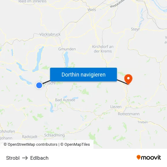 Strobl to Edlbach map