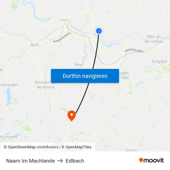 Naarn Im Machlande to Edlbach map