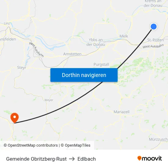 Gemeinde Obritzberg-Rust to Edlbach map