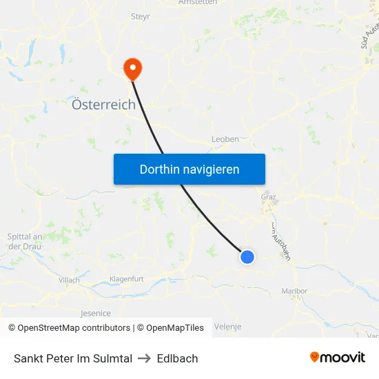 Sankt Peter Im Sulmtal to Edlbach map
