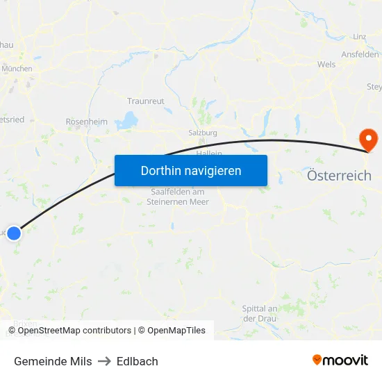 Gemeinde Mils to Edlbach map