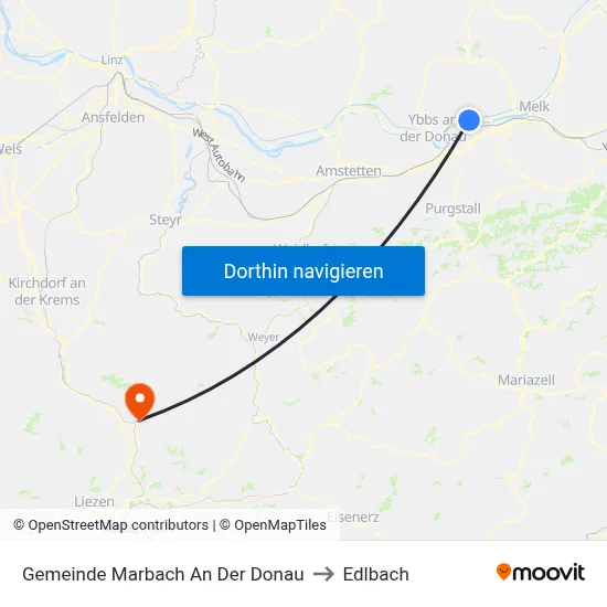 Gemeinde Marbach An Der Donau to Edlbach map