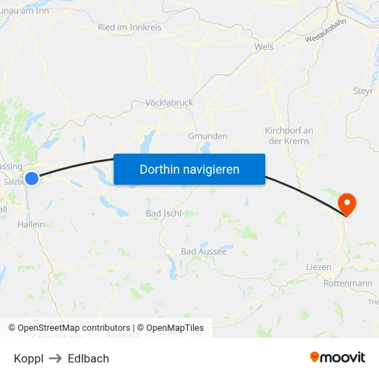 Koppl to Edlbach map