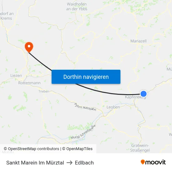 Sankt Marein Im Mürztal to Edlbach map