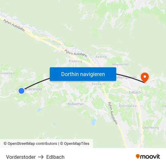 Vorderstoder to Edlbach map